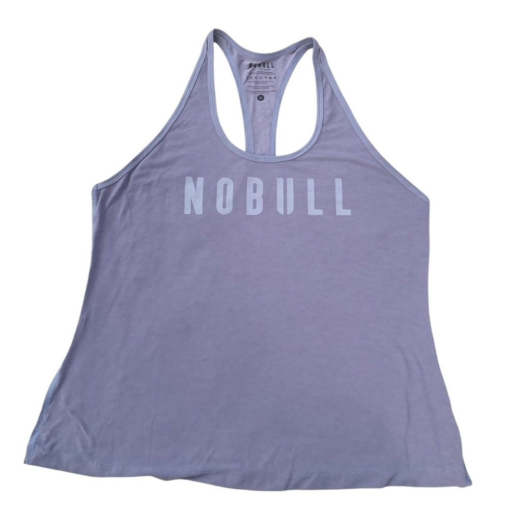 NOBULL Tank Top Women XL Periwinkle Blue Racerback Graphic Workout Training Gym